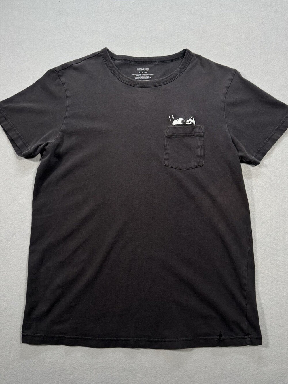 Peanuts Relaxed Fit Black Graphic Men's T Shirt Medium